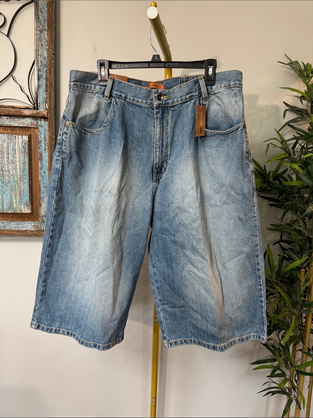 Sean John Light Blue Washed Denim Shorts